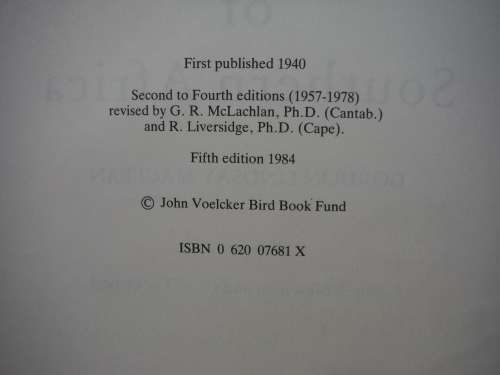 Robert`s Birds of Southern Africa - Hardcover - Gordon Lindsay Maclean - 1984
