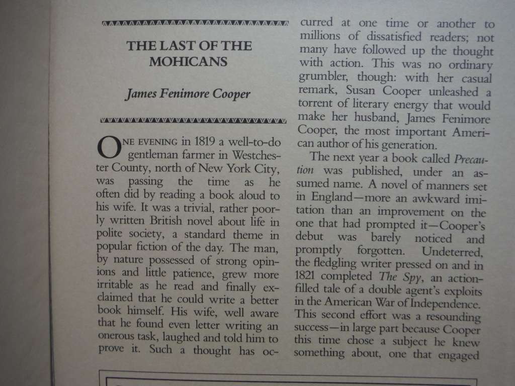 The Last of the Mohicans - Hardcover - James Fenimore Cooper - Reader`s Digest