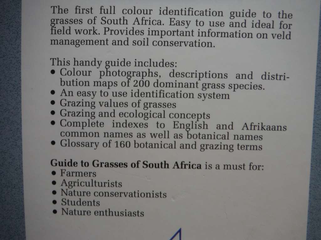 Guide to Grasses of South Africa - Hardcover - Frits van Oudtshoorn