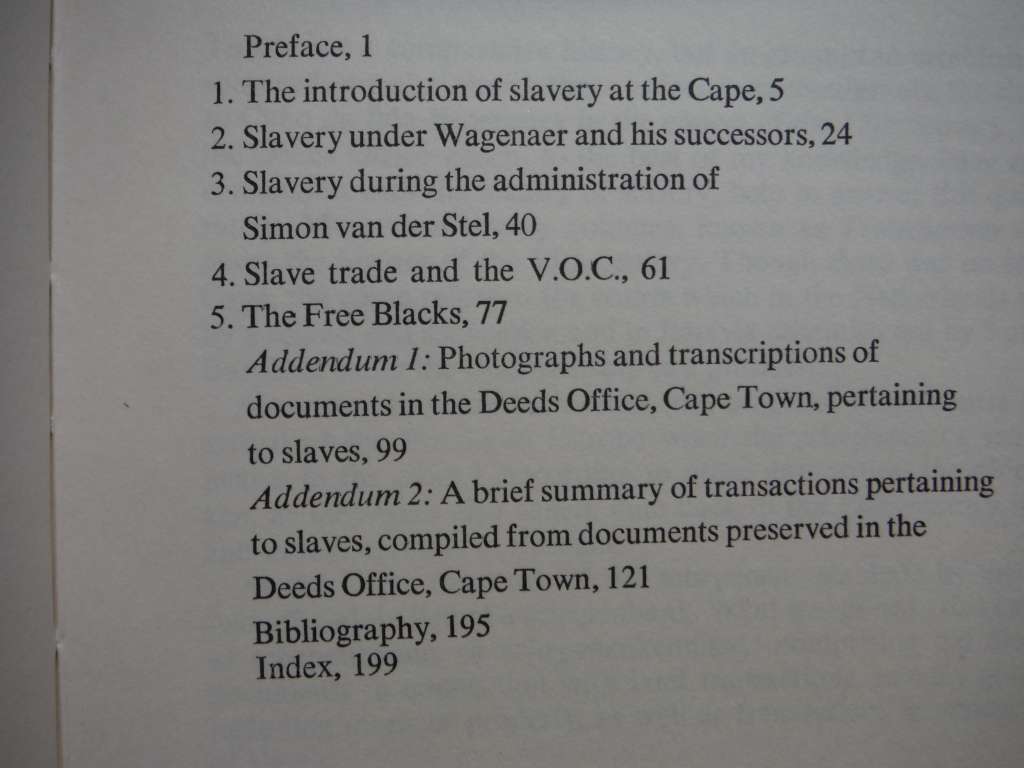 Slaves and Free Blacks at the Cape 1658-1700 - Hardcover - AJ Boeseken - 1977 First Edition