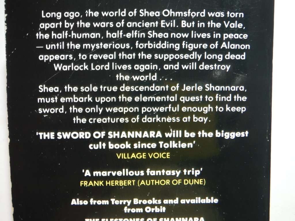 The Sword of Shannara - Paperback - An Epic Fantasy by Terry Brooks - 1989 Edition