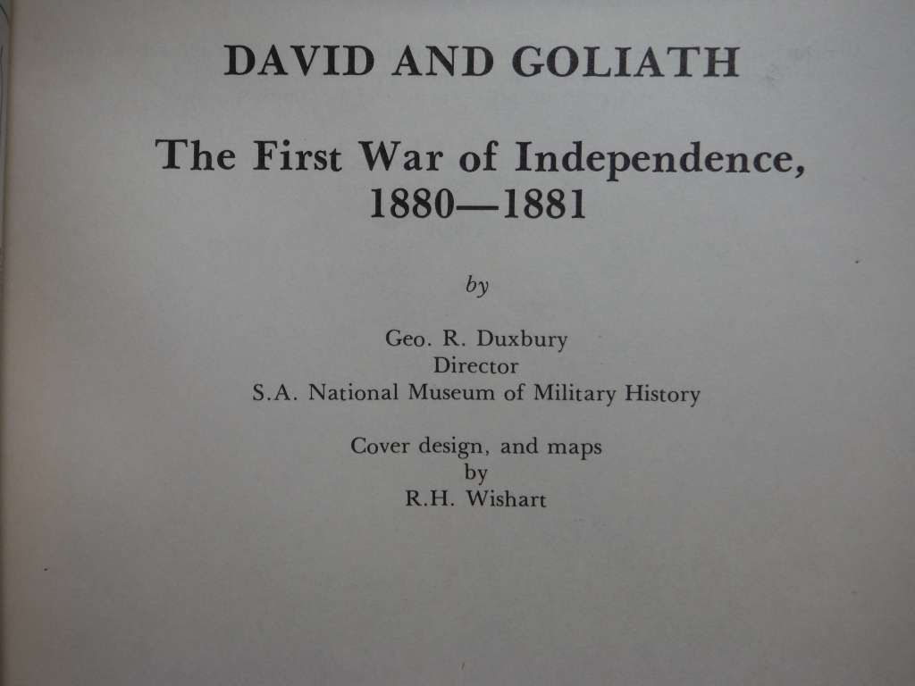 David & Goliath : The First War of Independence 1880 - 1881  - Softcover