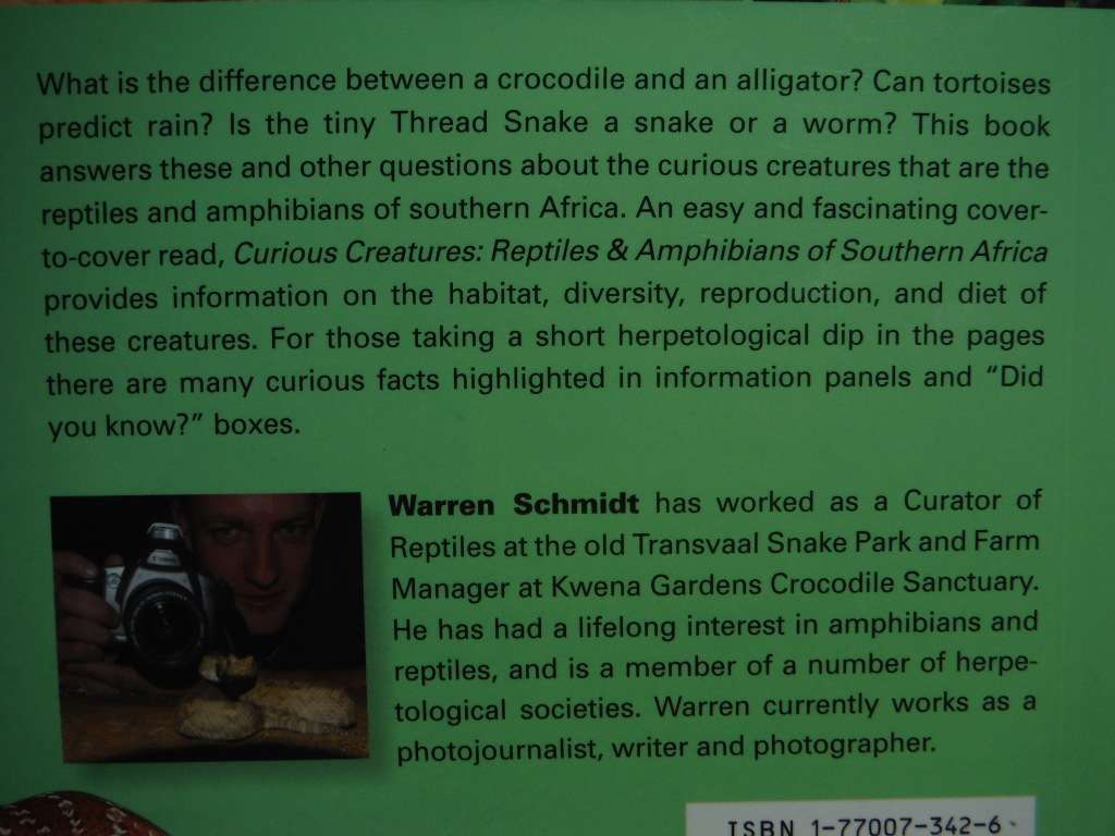 Reptiles and Amphibians of Southern Africa - Paperback - Warren Schmidt