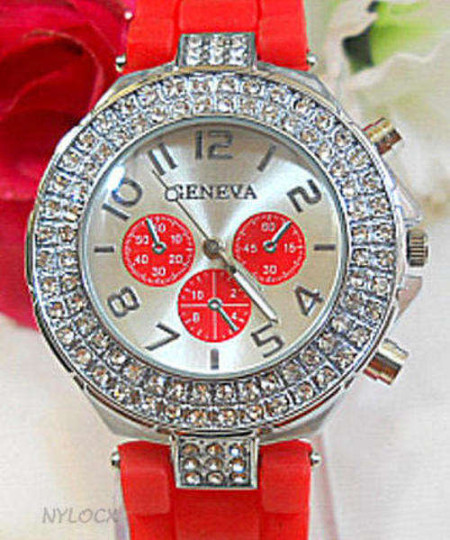 ****2 CIRCLE**NEW GENEVA RANGE** SILICONE STRAP  WATCH****