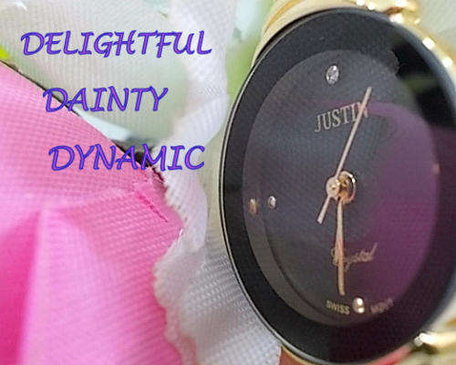 BACK IN STOCK!!-DELIGHTFUL DAINTY DYNAMIC LADIES METAL  WATCH-GOLD TONED and BLACK