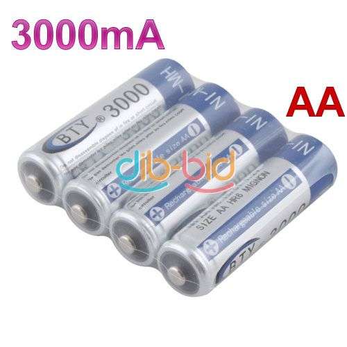 - 4 X BTY Ni-MH AA 3000mAh 1.2V Rechargeable Battery