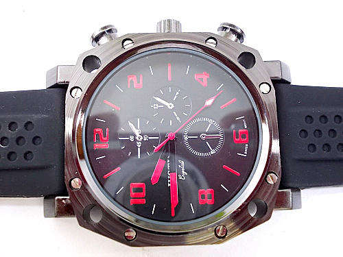 *** New  ANALOG LUXURY  MEN STEEL   WATCH-RUBBER BAND