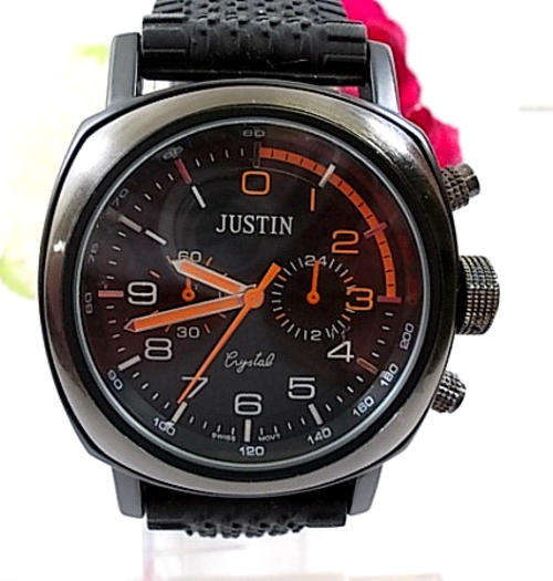*** New  ANALOG LUXURY  MEN STEEL   WATCH-RUBBER BAND