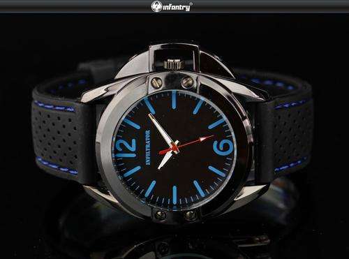 *** INFILTRATOR Police Mens Sport Quartz Military Army Fashion Wrist Watch Black Rubber