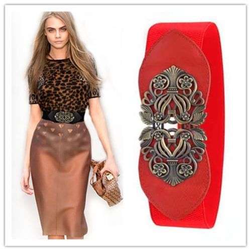 The WOW Factor !! --Vintage Fashion adjust Flower  Stretch Buckle Wide  Waistband