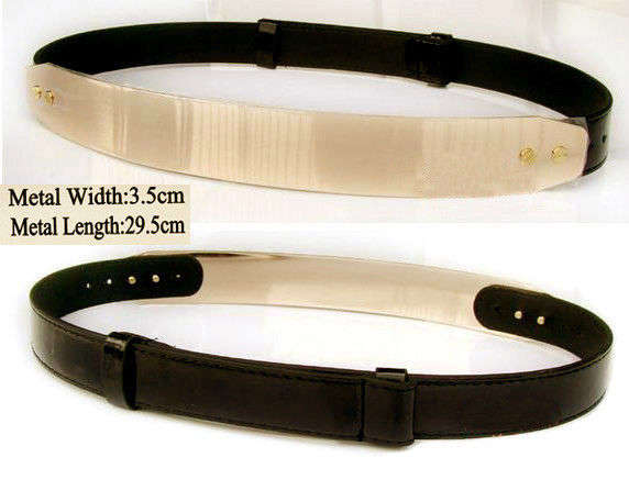 LADIES--***THE WOW!!! FACTOR~BLACK  METAL PLATE TRENDY DECORATION HIP  WAIST BELT