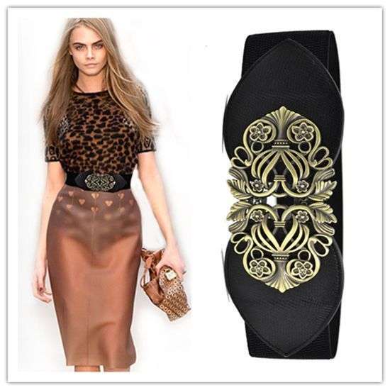 The WOW Factor !! --Vintage Fashion adjust Flower  Stretch Buckle Wide  Waistband