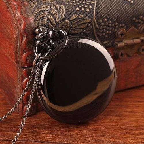 ***BLACK **New Smooth ** High Quality Pocket Watch***