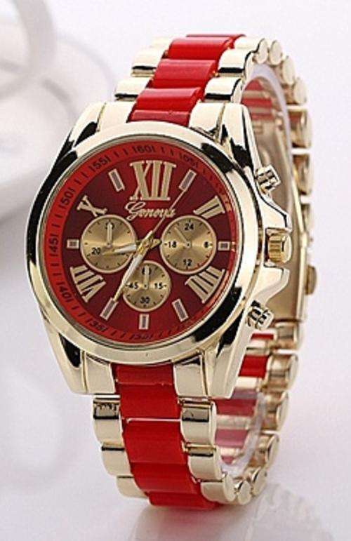 -- ** PASSIONATE RED** HOT  FASHION   QUARTZ WATCH** S/S STRAP RED  DIAL