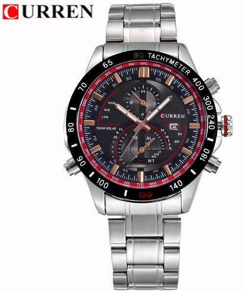 *** New  CURREN  ANALOG LUXURY SPORT MEN ALL STEEL WRIST WATCH