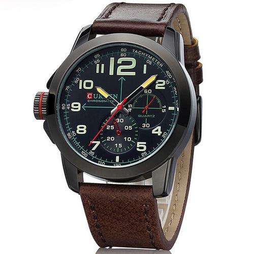 *** New  EXQUISITE CURREN ( MODEL: 8182)  BRAND LUXURY  QUARTZ ANALOG  WRIST WATCH BLACK DIAL BROWN