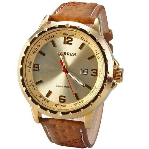 *** Curren Mens Leather  Quartz Calendar Analog Dial Wrist Watch B92U
