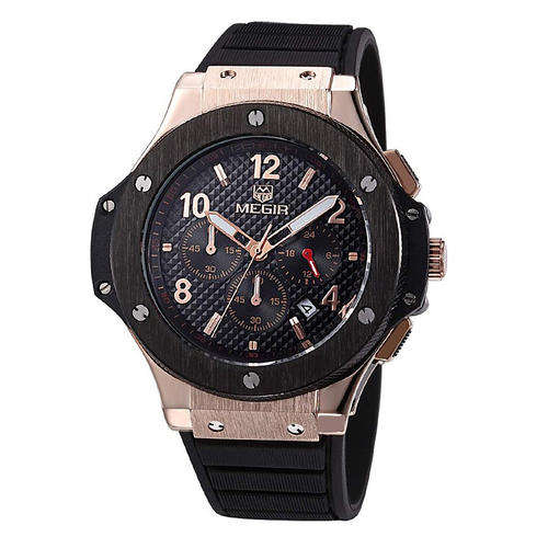 ***MEGIR Chronograph 6 Hands 24 Hours Function Men Sport Watch Silicone Luxury Watch Men Top Brand M