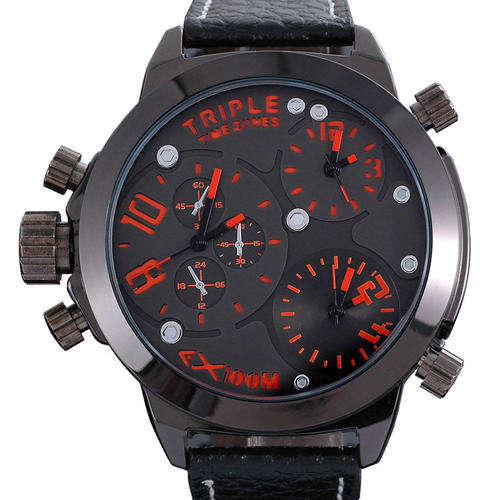 ***ZEIGER Orange Big Russia Military Quartz Mens Watches 3 Analog Lefty