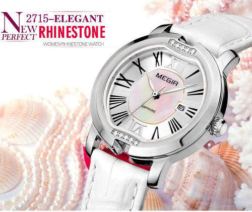 ***2015 MEGIR Leather Belt Luxury Date lLadies Watches Top Brand