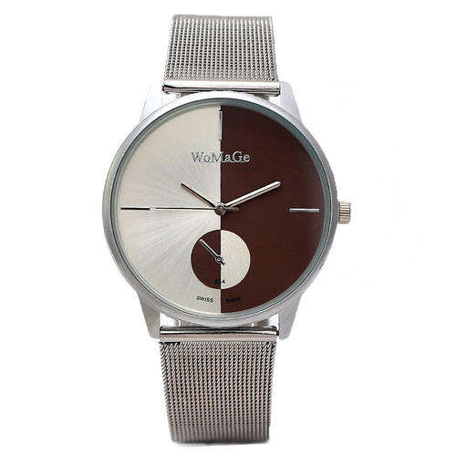 Women s Watches LADIES MEN WOMAGE SWISS MADE BROWN SILVER DIAL STEEL QUARTZ WATCH was sold for 151.00 on 31 Mar at 01 16 by nylocx in Koppies ID 223012948