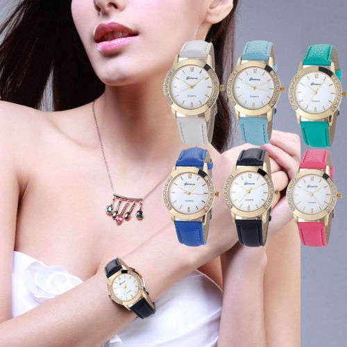 --***Womens Beautiful  Crytal Encrusted Geneva Classic Quartz Wrist Watch !!