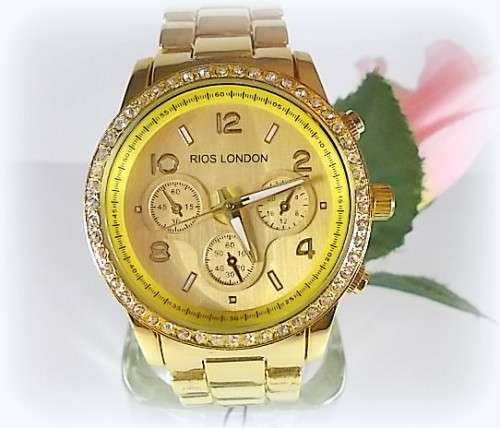 ** PRIMA**!!  DESIGNER RI0S LONDON PREMIUM QUALITY  MEN/LADIES UNISEX GOLD WATCH