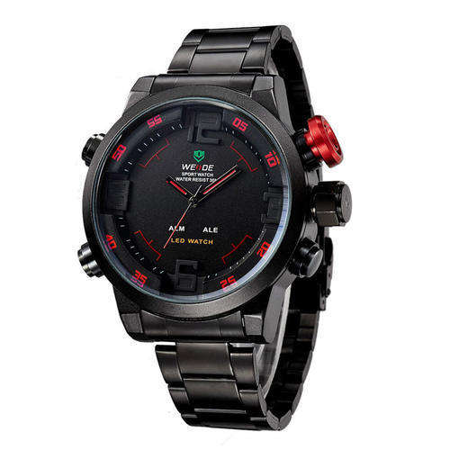 **  Luxury  WEIDE  Steel  Dual time  Watch