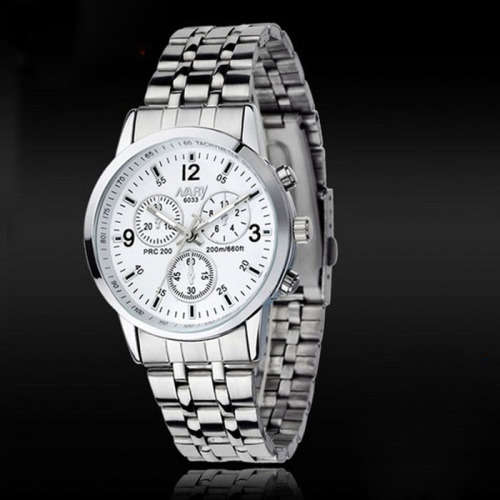 --***LADIES STAINLESS STEEL ANALOG DRESS WATCH-