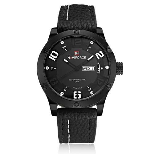 ***Naviforce Brand** Big dial NF9070M  Military Black Date Black Leather Luxury Men Wrist Watch