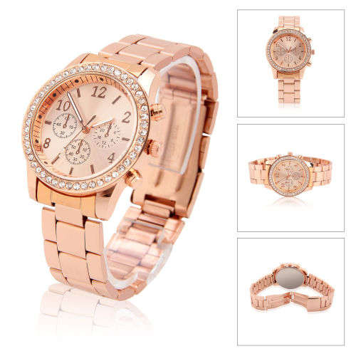 --********LADIES GENEVA  ROSEGOLD DESIGNER STYLE  STAINLESS STEEL QUARTZ WATCH**