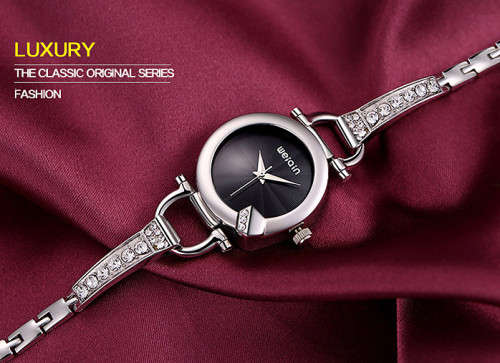 --***WEIQIN 2720 Women Shell Face Japan Quartz Watch-Black Dial