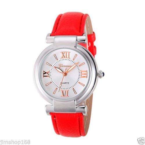 --***LADIES ** HOT FASHION **UK GENEVA ~  QUARTZ WATCH** LEATHER  STRAP