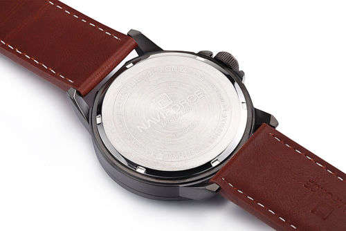 ***Naviforce Brand ( Model:9028 )** High quality Stainless Steel Leather strap Men Watch-