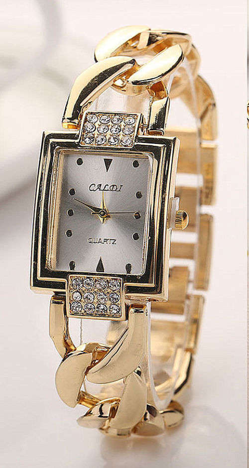 --***LADIES ** EXQUISITE FINISH ** CALDI GOLD QUARTZ DRESS WATCH**