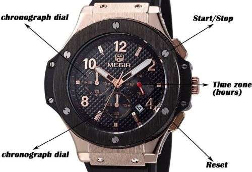 ***  Megir Brand Chronograph Business  Mens Watch ** 6 Hands**