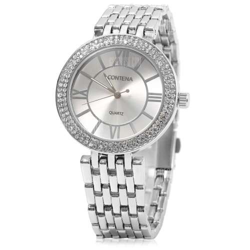 -**LADIES GENEVA  CONTENA -**SILVER** LUXURY QUALITY DRESS WATCH