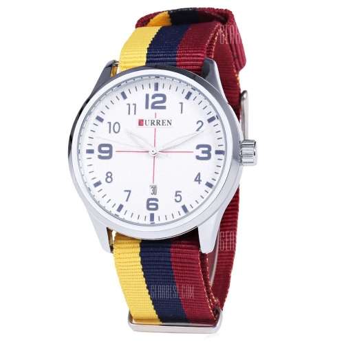 **CURREN **( Model: 8195 ) Modern Fashion comFortable unisex watch ***Canvas  band.