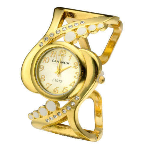 --***LADIES **  LOVELY CANSNOW **GOLDEN BANGLE **QUARTZ WATCH**