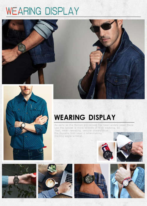 **CURREN **( Model: 8195 ) Modern Fashion comFortable unisex watch ***Canvas  band.