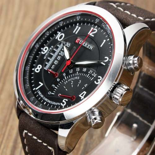 *** New  CURREN 8152 Mens  Quartz Watch  Leather Band