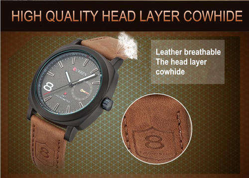 **** New BLACK DIAL  EXQUISITE CURREN 8139 POPULAR QUARTZ ANALOG LEATHER CHIC WRIST WATCH VOGUE