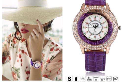 --***LADIES **AUSTRIAN CRYSTAL ENCRUSTED ~Gogoey~ROSE GOLD  QUARTZ  Watch  -