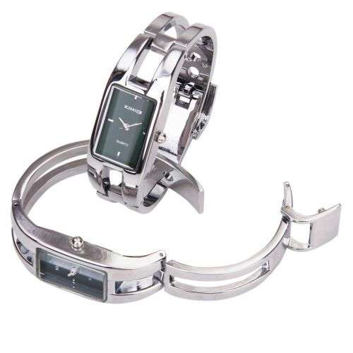 --***LADIES ** FEMININE KIMIO **SILVER BANGLE **QUARTZ WATCH**