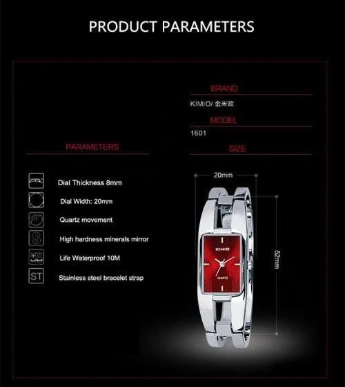 --***LADIES ** FEMININE KIMIO **SILVER BANGLE **QUARTZ WATCH**