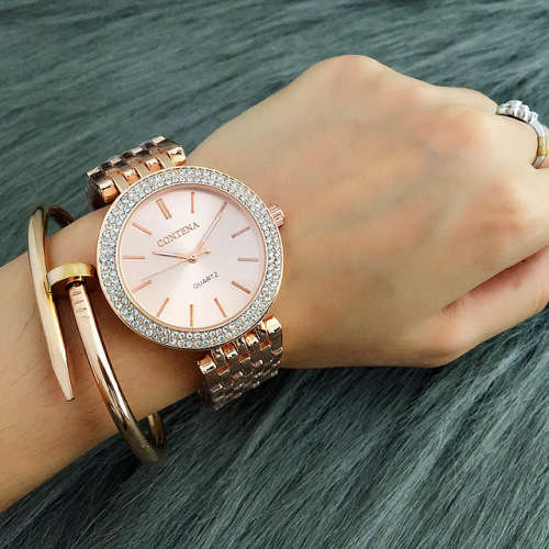 -**LADIES GENEVA  CONTENA -** ROSE GOLD** LUXURY QUALITY DRESS WATCH