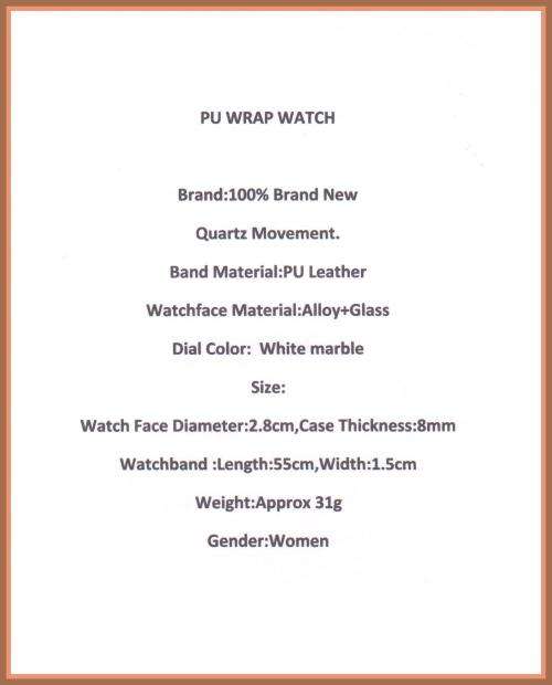 --*****WOMEN BROWN  WRAP LEATHER  BRACELET WRIST WATCH**