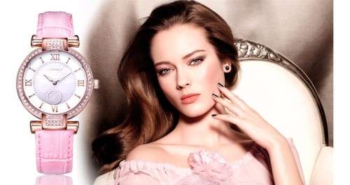 -- * **ELEGANT WHITE UNIQUE SINOBI 8192 SWAROVSKI CRYSTALS*ANALOG DRESS WATCH