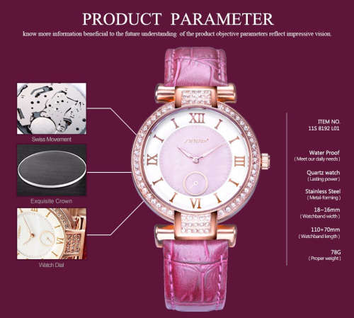 -- * **ELEGANT WHITE UNIQUE SINOBI 8192 SWAROVSKI CRYSTALS*ANALOG DRESS WATCH