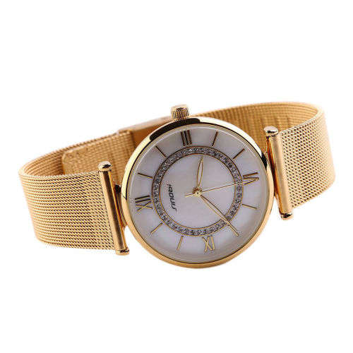 **SINOBI BRAND 9632*  Golden/Silver Women's Diamonds Wrist Watch Top Luxury *